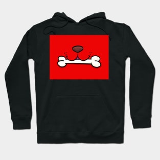 Dog Mouth With Bone Face Mask (Red) Hoodie